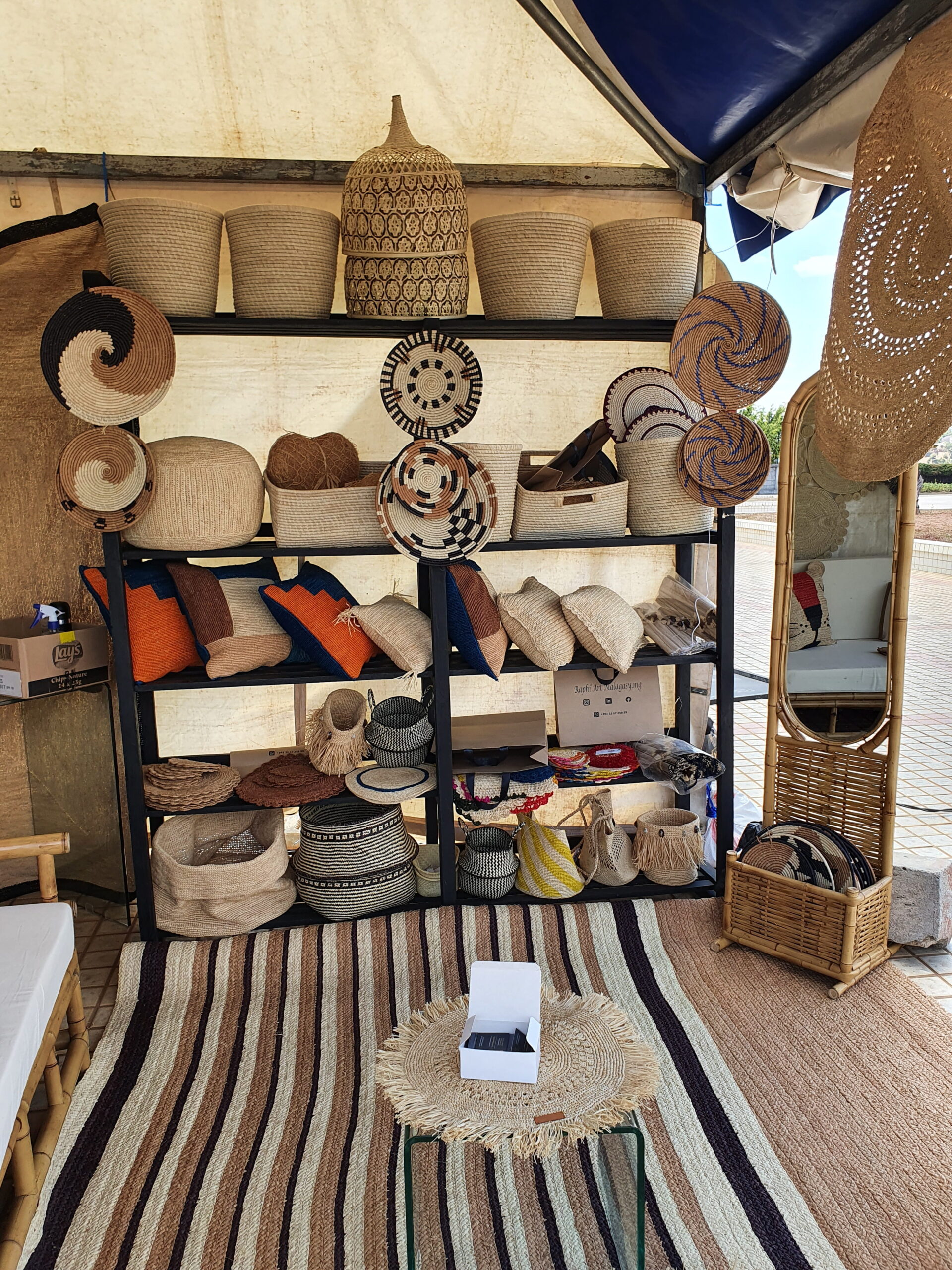 Raphia market stall