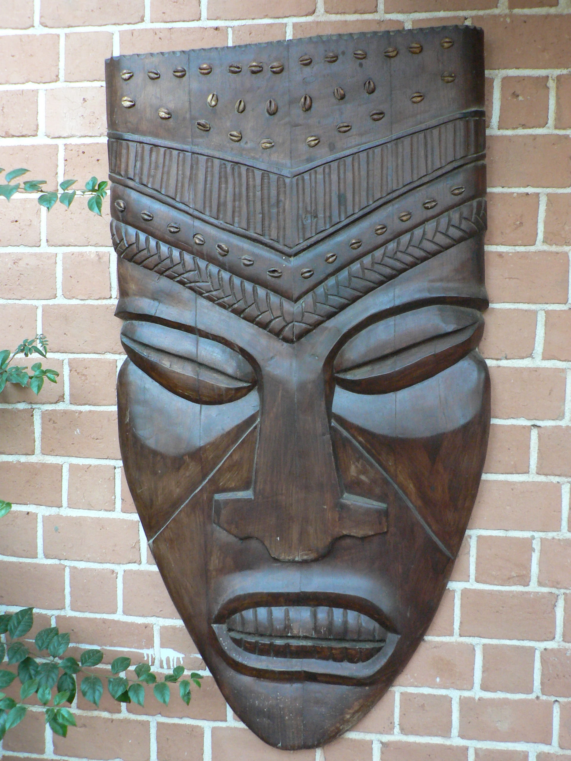 Zafimaniry carved wooden face panel