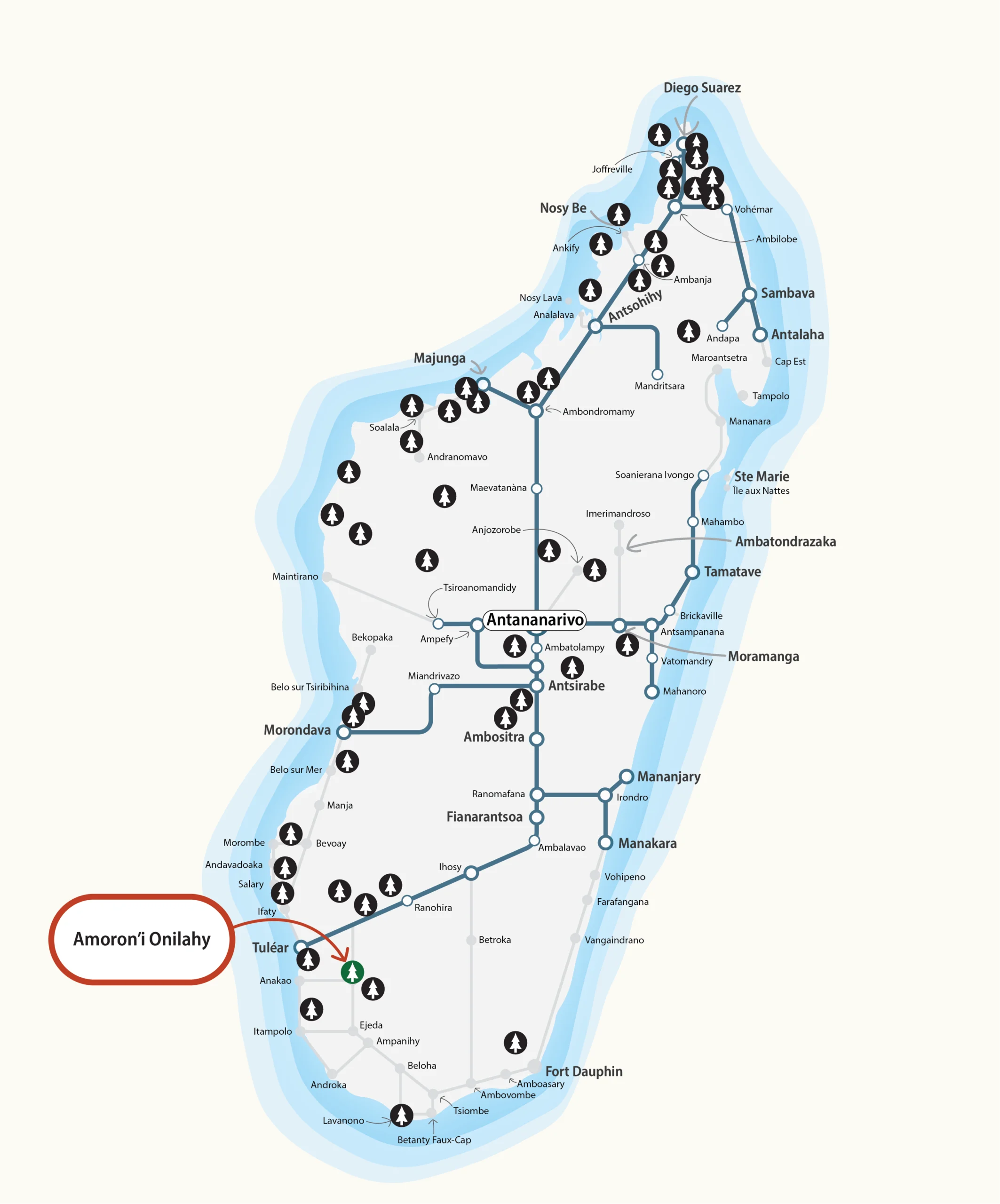 National Parks Map - Amoron'i Onilahy