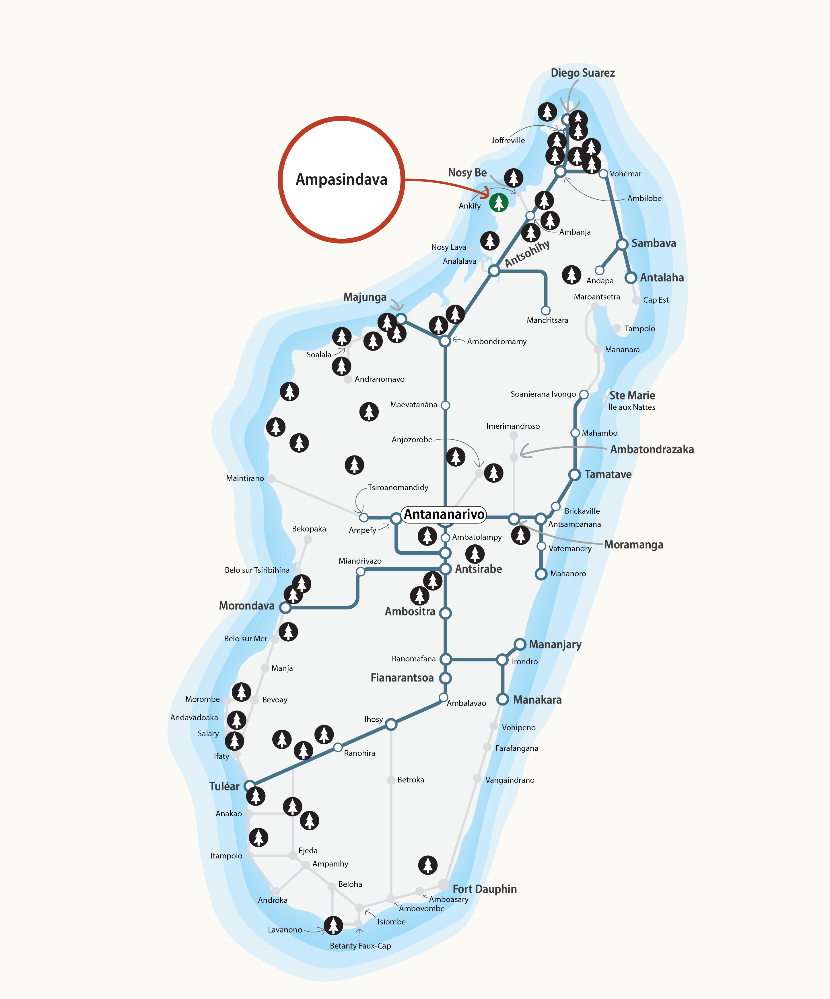 National Parks Map - Ampasindava