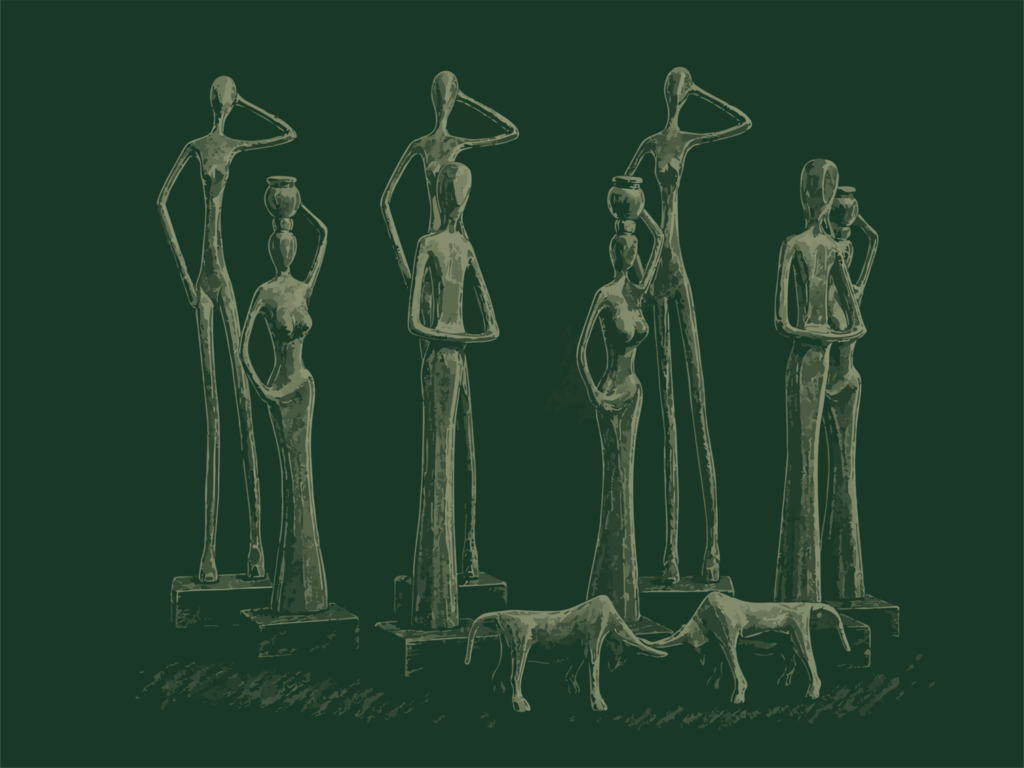 Statuettes Alu - Green - Art Malagasy - Madagascar