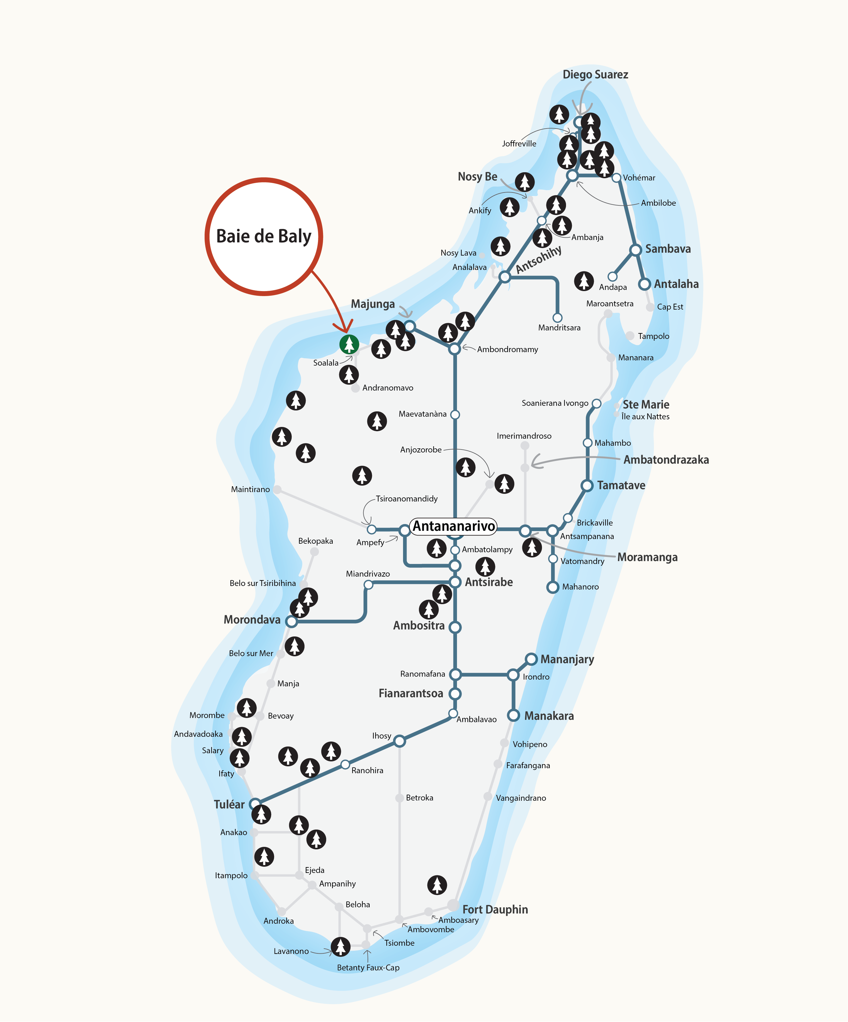National Parks Map - Baie de Baly
