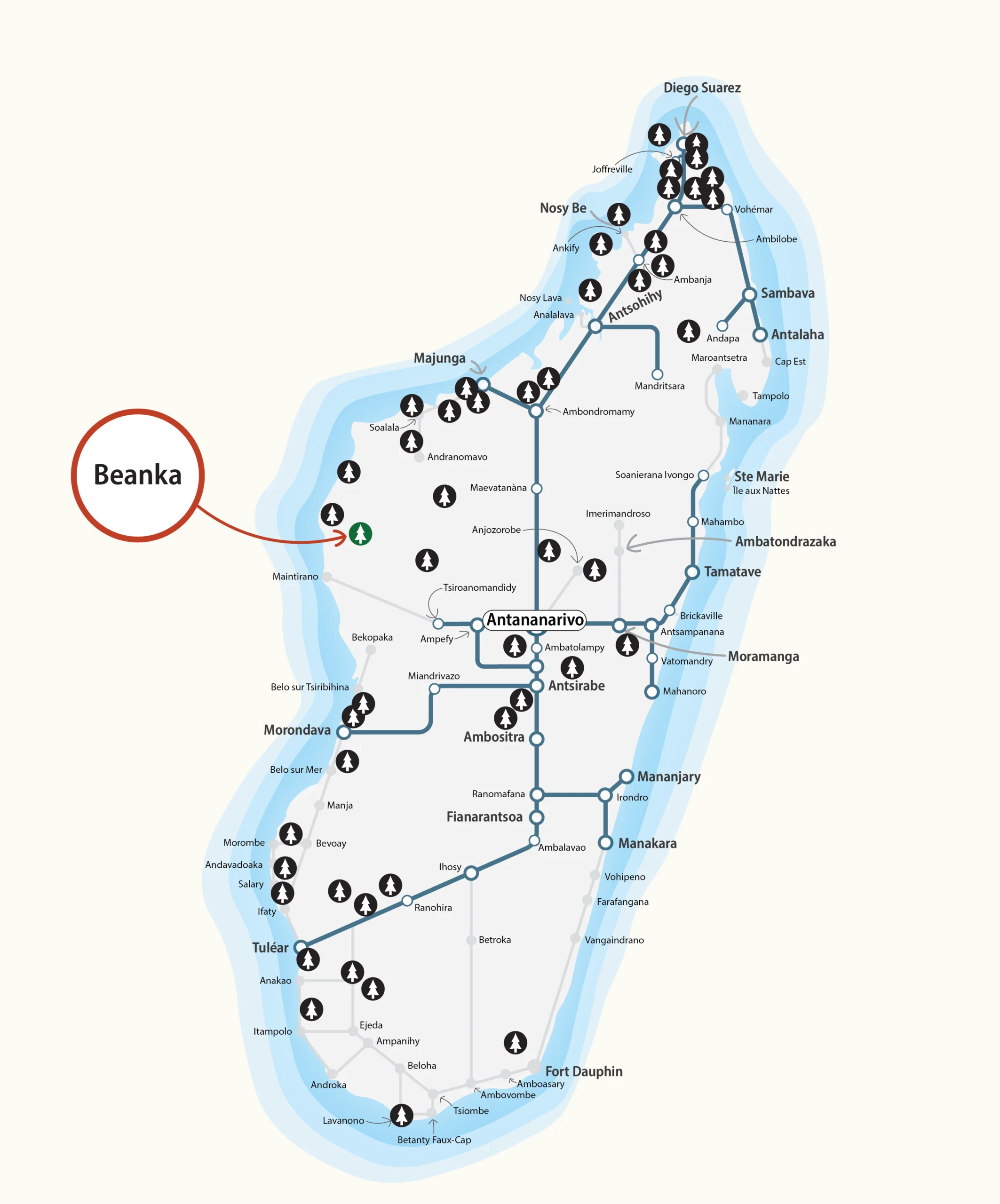 National Parks Map - Beanka Harmonious Protected Landscape