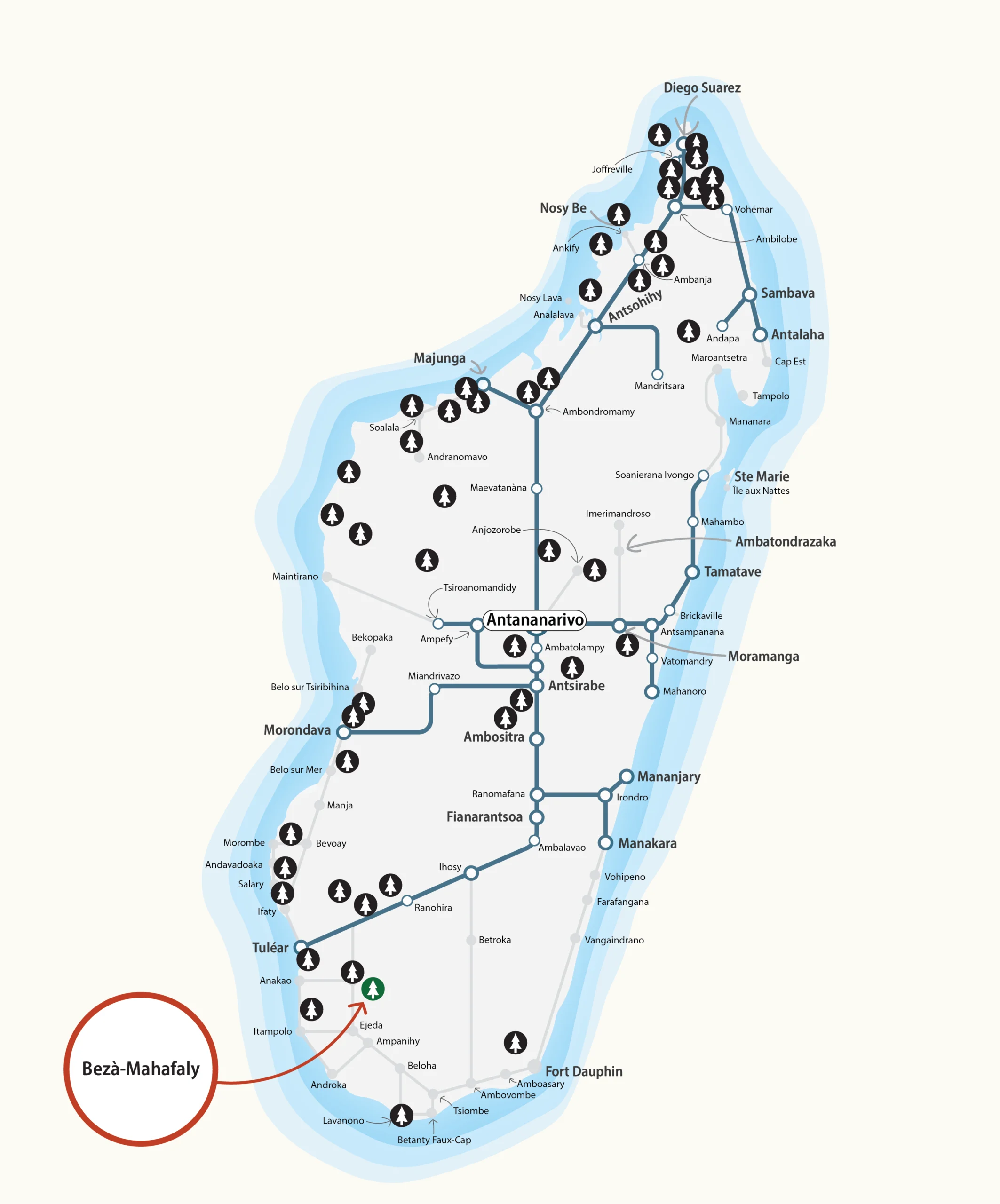 National Parks Map - Bezà-Mahafaly