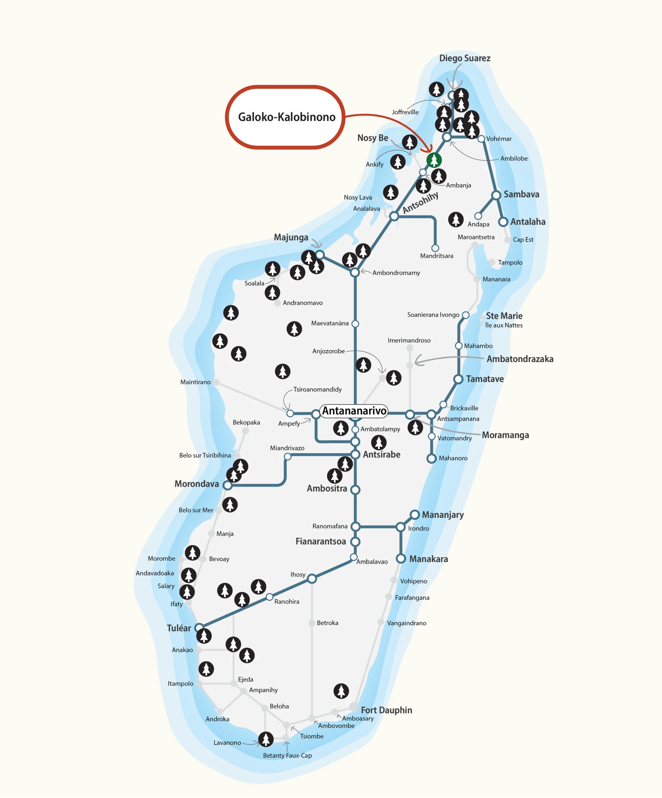 National Parks Map - Galoko-Kalobinono