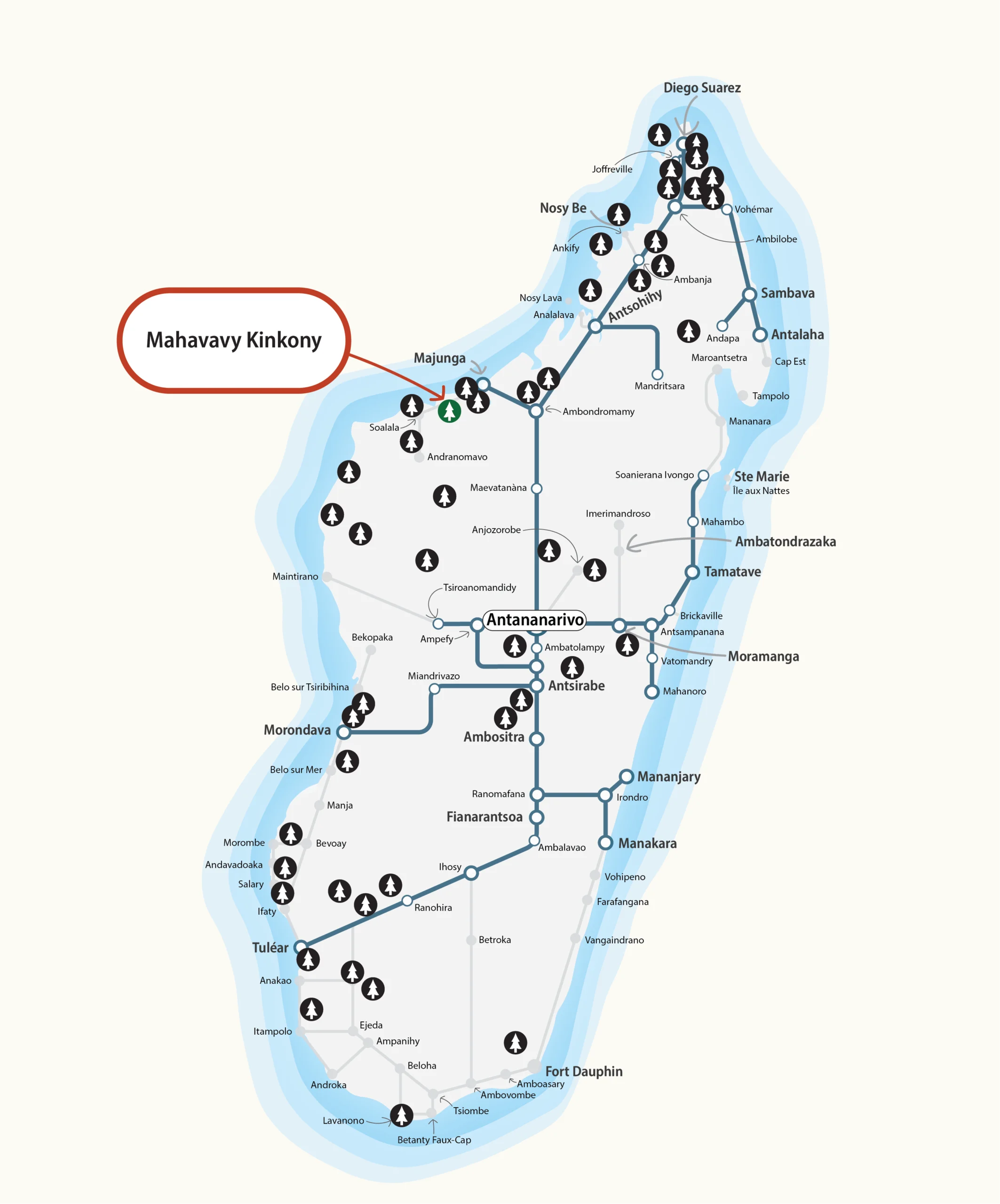 National Parks Map - Mahavavy Kinkony