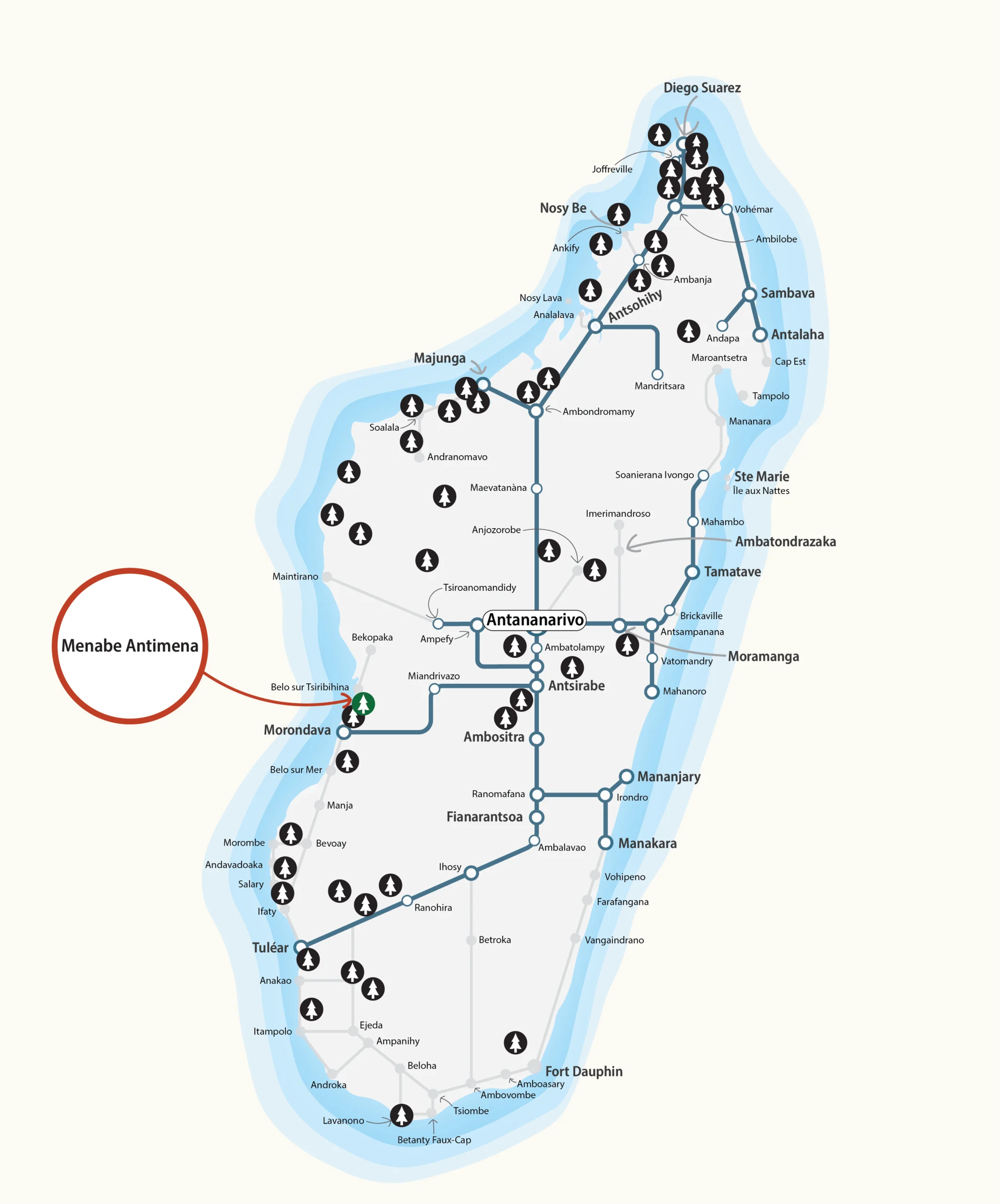 National Parks Map - Menabe Antimena