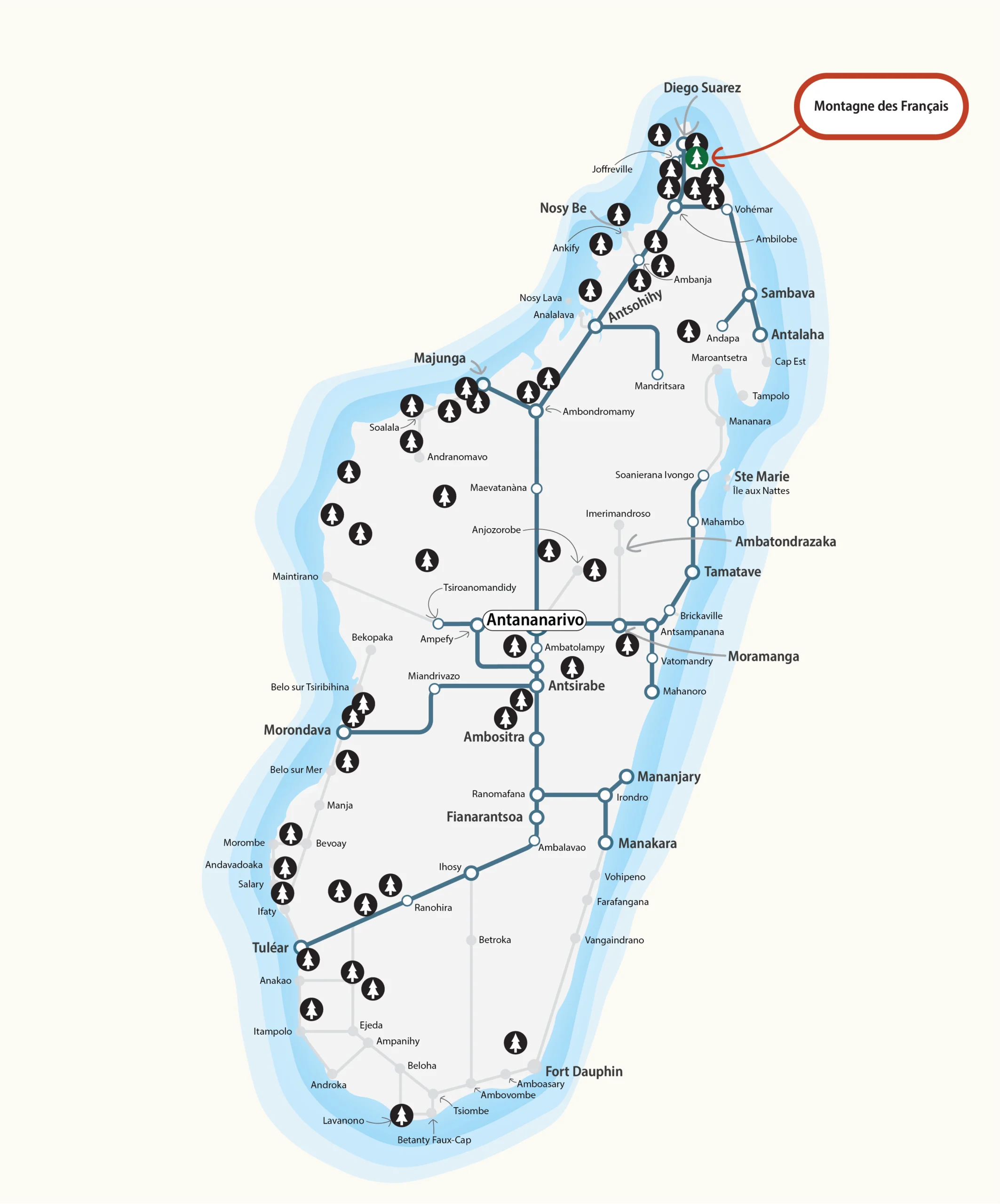 Ambohitr'Antsingy Montagne des Français map — DIANA Region, Madagascar