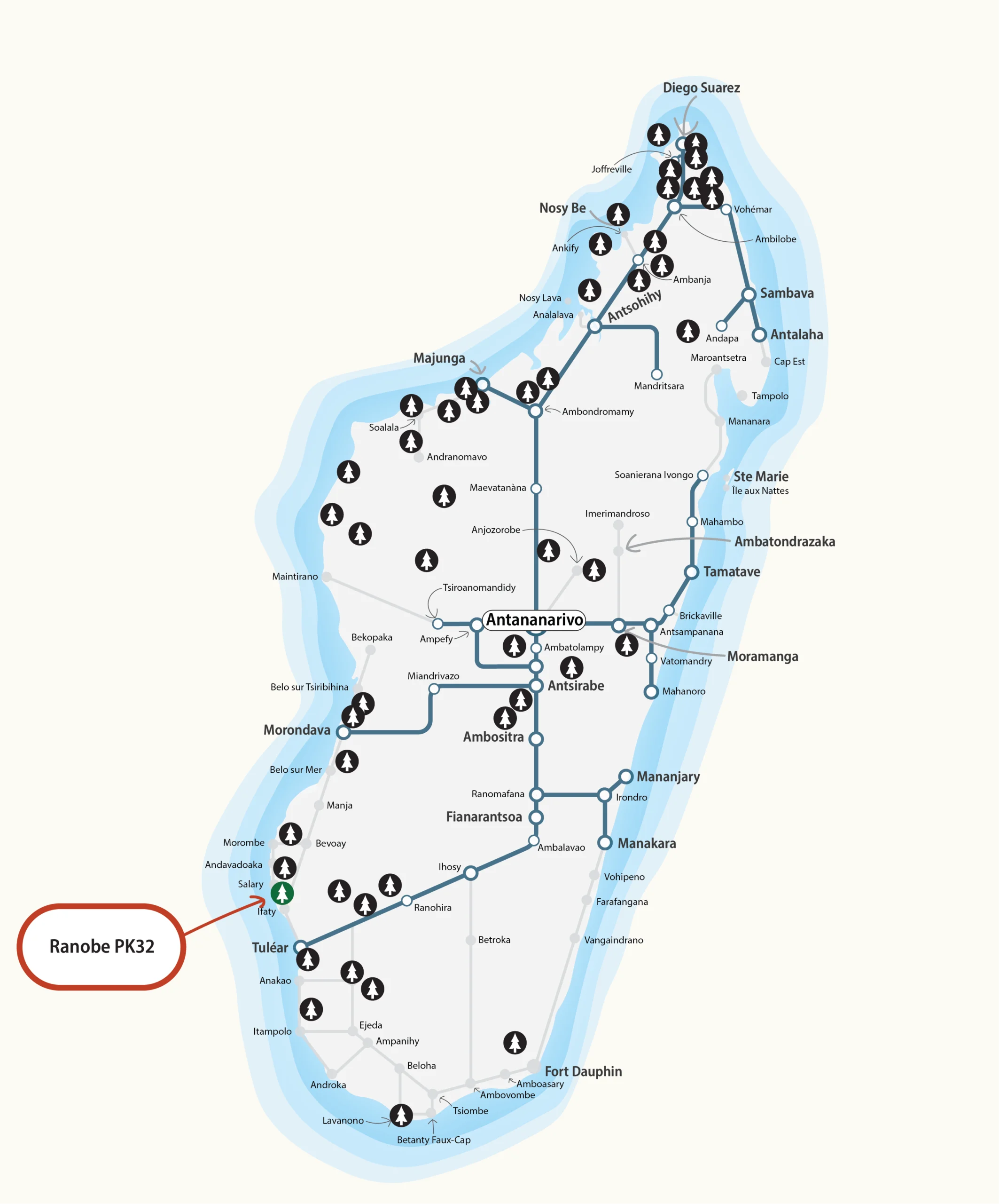 National Parks Map - Ranobe PK32